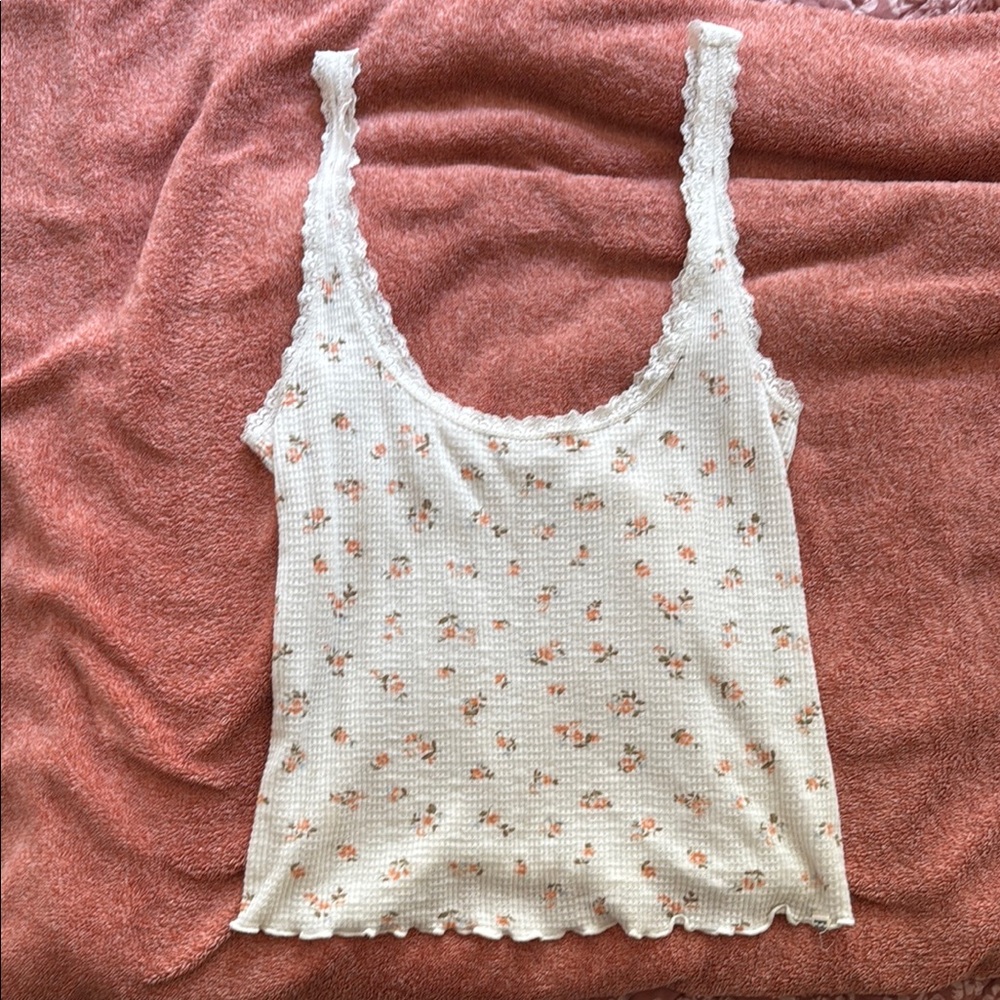 Floral Lace-Trimmed Women's Top